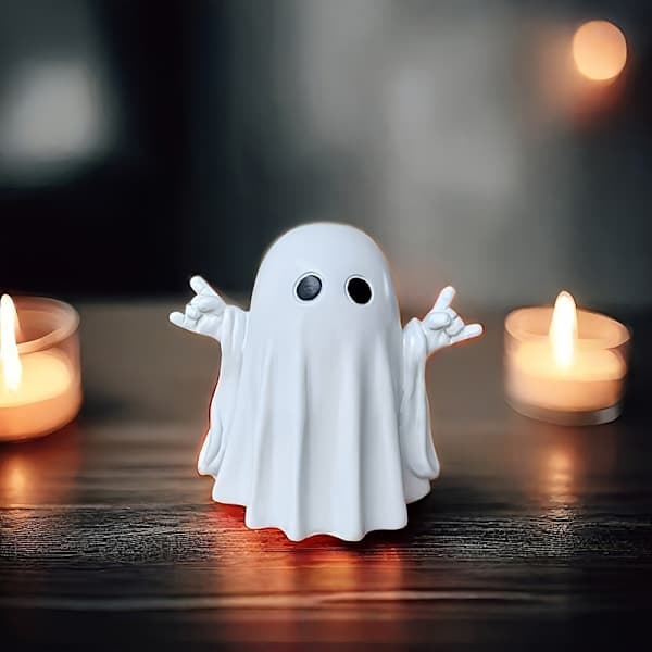 Halloween Spökfigur Läskig Harts Spökstaty Spökprydnad A4 A4