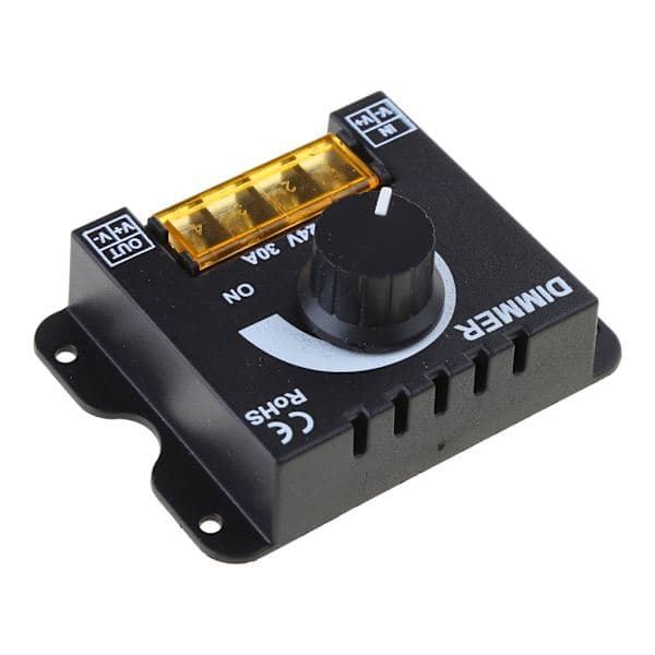 DC 12V 24V 30A LED-lysbånd PWM-dæmpningscontroller med aluminiumshus
