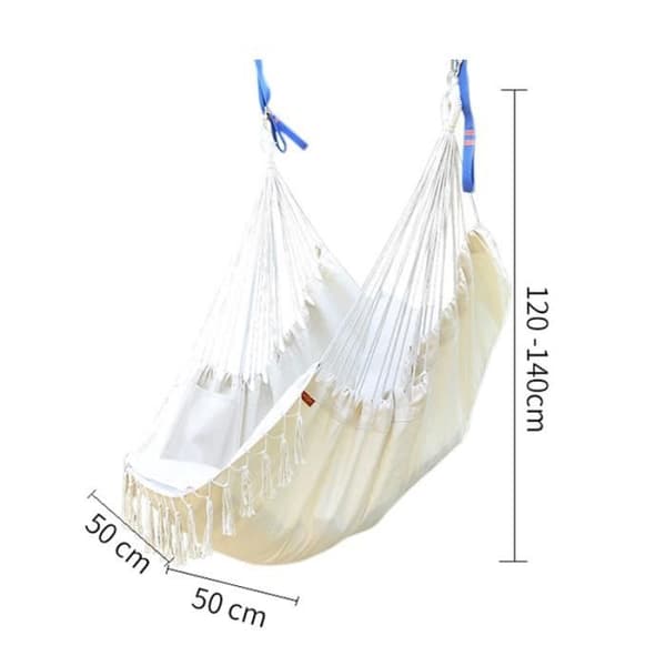 Hängstol - Bomullsrep - Romantiska fransar - Maxvikt 150 kg - Bekväm - Inomhus/Utomhus