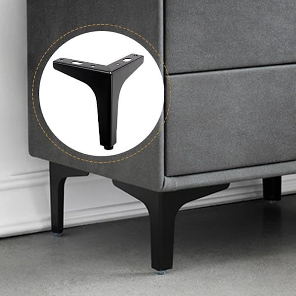 4-pak 13 cm sorte møbelben i metal - til skabe, sofaer, sofaborde, tv-borde og andre møbelben.