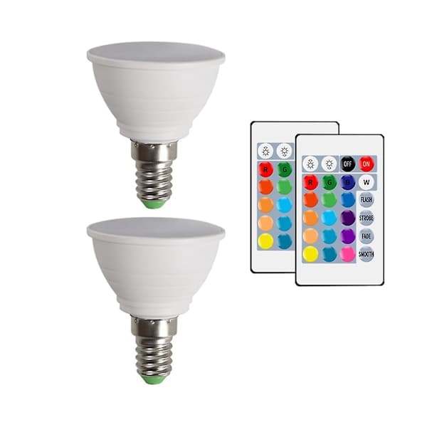 E14 LED Pære Smart Lyskilde Farve Spotlight Neon Lys RGB med Controller Lys Belysning Dæmpbar som vist