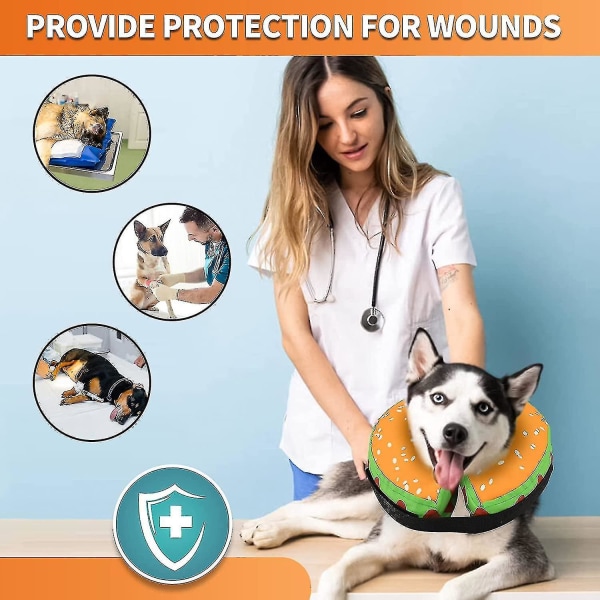 Recovery-halsbånd til hunde kat, justerbart beskyttende oppustelig hunde-gendannelseshalsbånd efter operation-9