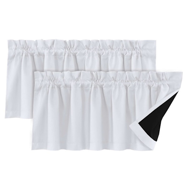2 st Gardiner Kappa Ljusblockerande Modern Elegant Enfärgad Svart Beläggning Vardagsrum Sovrum Fönster Toppskydd Heminredning KAESI Grey - White