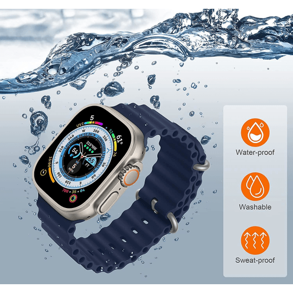 4-pack Ocean Band kompatibel med Apple Watch Ultra Band 49mm 45mm 44mm 42mm Iwatch Series 8 erstatningsrem