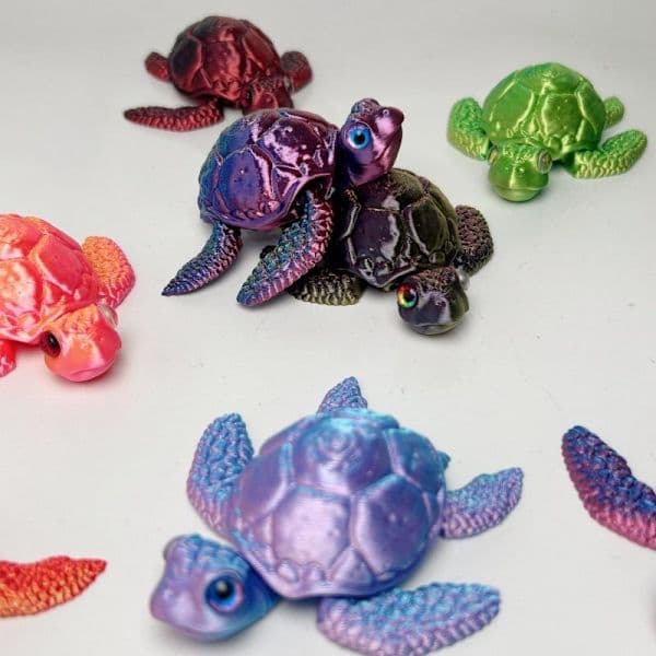 3D-printede Skildpaddefigurer Bevægelige s Kreativ Samling Skrivebord E E