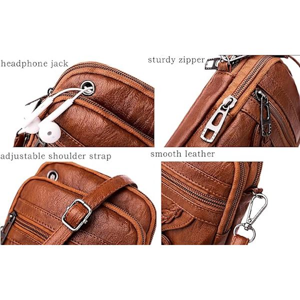 Kvinder Crossbody Telefon Taske, Lille Blød Læder Håndtasker Skuldertasker Damer Multifunktionel Pung Taske Mini Messenger Taske
