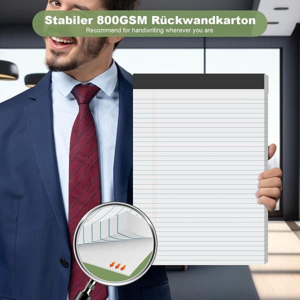 A4 linjerat rivblock 4-pack 50 ark per block vitt papper perfekt för skola kontor och möten