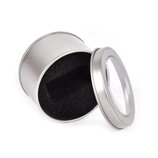 Silver Rund Metall Smycken Klocka Box Display Fodral Klocka Box Hol silver 65*40mm