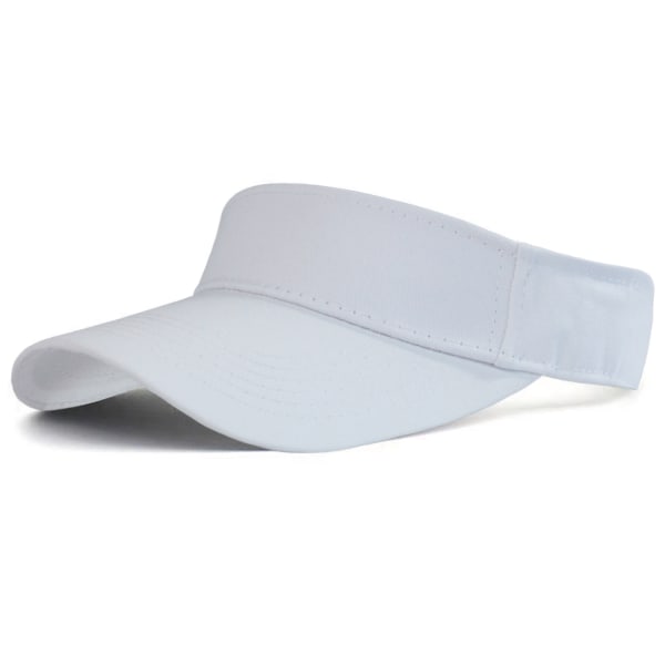 Solskjermhatt Perspirasjon og pustende solbeskyttelse Visor Sport Fritidshette, Justerbar hatt Sommer for menn eller damer White