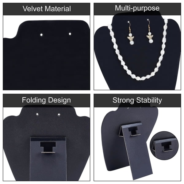 Piece Velvet Jewelry Stand for Necklace Earrings 8.3&quot; Height 3d Jewelry Chain Organizer Mannequin Model Small combination