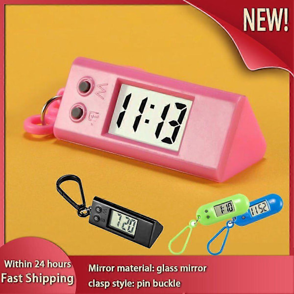 Luova elektroninen valoisa digitaalinen taskukello elektroninen kello pink1