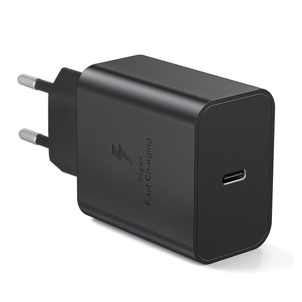 Hurtig oplader 45W til Samsung USB-C + 2M USB C kabel Sort