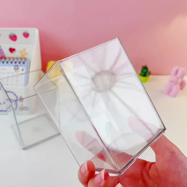 Penholder solid akryl multifunktionelt bord makeup Brus Transparent onesize