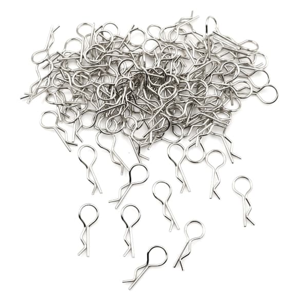 100 stk. karosseriklips i rustfritt stål, splint for 1/10 1/16 RC HS 0 1