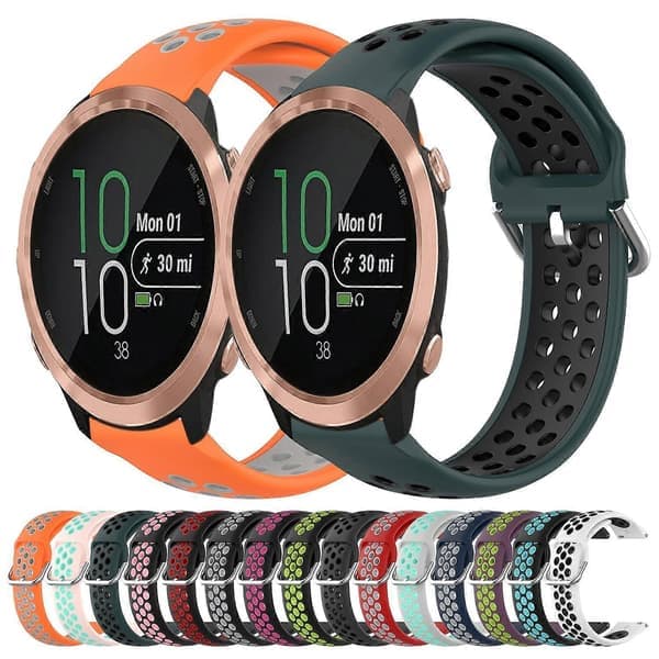 Silikonerem til Garmin Forerunner 645-lingling} Hvid Sort White Black