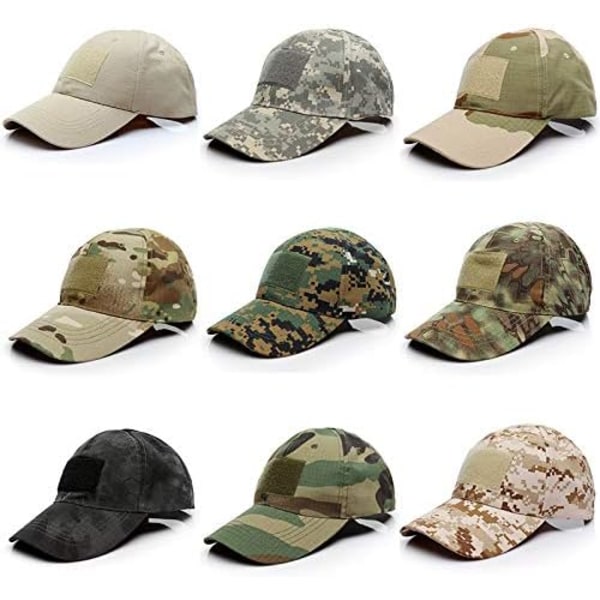 Baseball Cap Camouflage, Taktisk Hat Army Military Camo Caps Mænd Dreng Unisex Bomuld Solhatte til Fiskeri Lejr