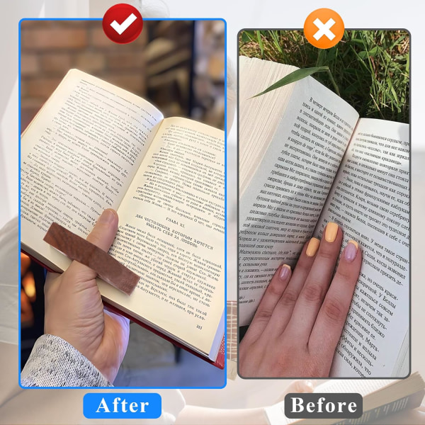 Bogsideholder, Håndlavet Naturlig Valnød Tommelfinger Bogmærke, Træ Tommelfinger Boglæser, Roman Læsning Tilbehør Usædvanlige Gaver til Læsere, Bogelskere