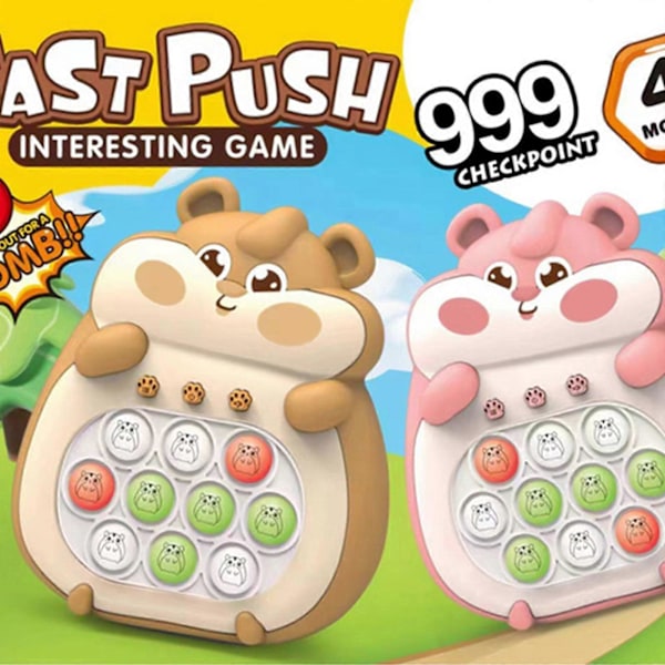 Tryck Bubbel Spel, Snabbt Tryck Spelkonsol, Stressreducerande Pop Fidget Leksaker För Barn Pink