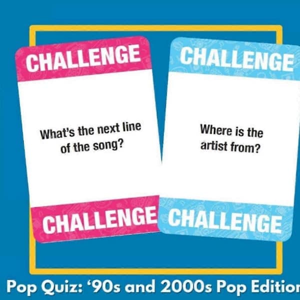 Lyrically Correct '90s & 2000s Pop Trivia Spil - Udfyld Teksten Kortspil til Voksne Fest/Familieaften