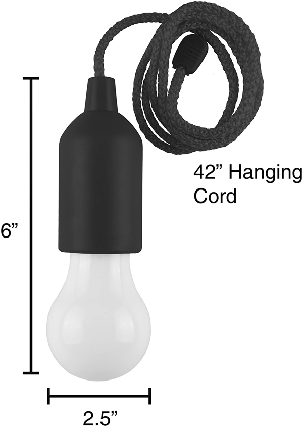 Lynlåslys - Bærbart LED-hængelys til udendørs/indendørs belysning til camping, garage, terrasse og teltbelysning (sort) - 75-WL2030-XS3-