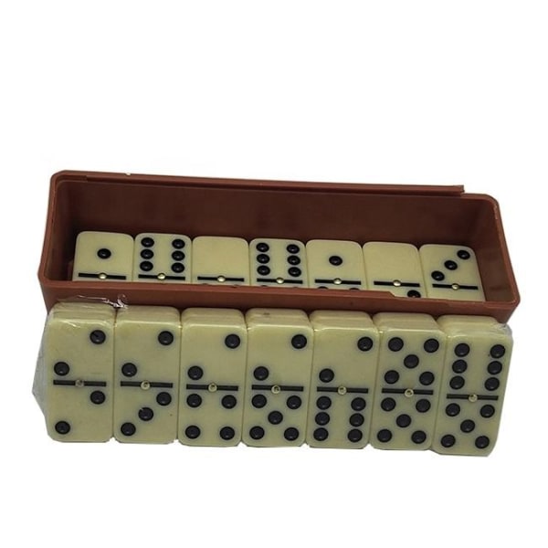 1 ST Premium sæt dominobrikker med etui, brun, hvid, spildominofliser,