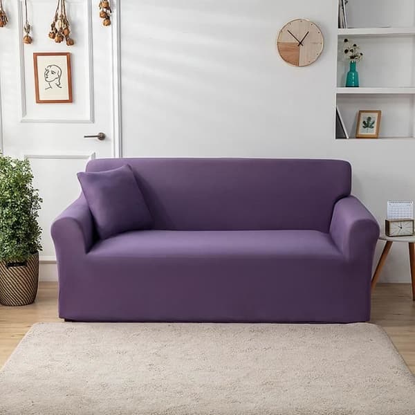 Vanntett 3-seters sofatrekk med armlener, elastisk sofatrekk, ensfarget for stue, 190-230 cm, L