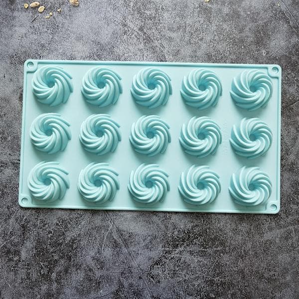 15 Hull Spiralform Silikonform Mousse Dessert Baking Grønn one size Green