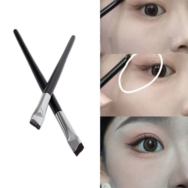 Blade Makeup Børster Vinklet Tynd Øjenbrynsbørste Flad Fin Eyeliner sort B B