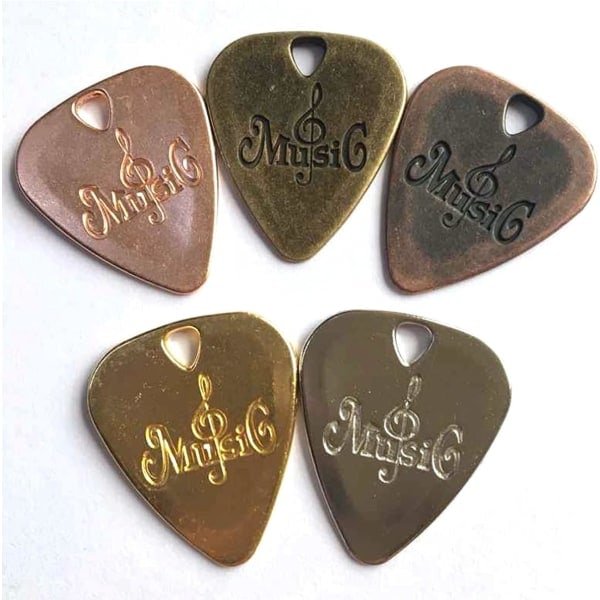 Kitaran plektrat, 5 kpl 5 väriä kestävä metalli sähköakustinen basso plectrum