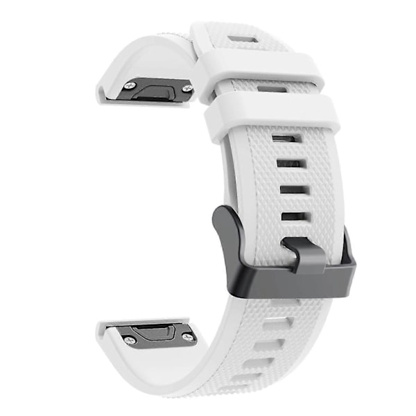 Til Garmin Fenix 5 Silikone Sportsurrem Justerbar Håndledsrem med Sort Spænde White Garmin Fenix 5