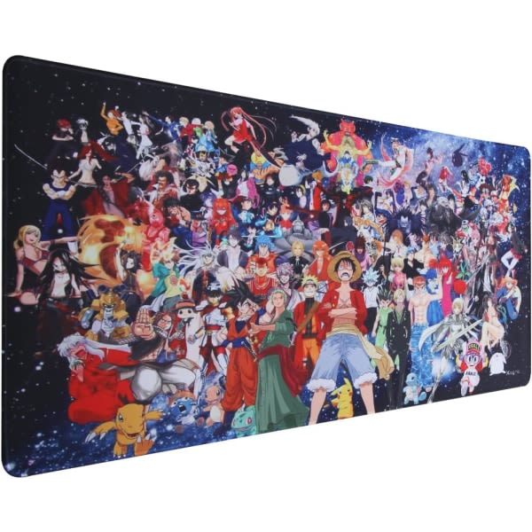 Gaming-musematte, 900 x 400 mm stor musematte, anime-musematte, XXL-musematte, bordmatte stor størrelse, personlig design (UK02 x mix)