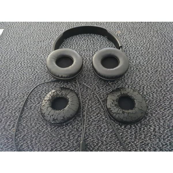 2X Universella hörlurskuddar, skyddande öronkuddar i skum, svarta, 100 mm
