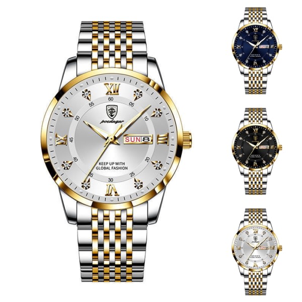 Herreur Fashion Luksus Rustfrit Stål Quartz Lysende A A