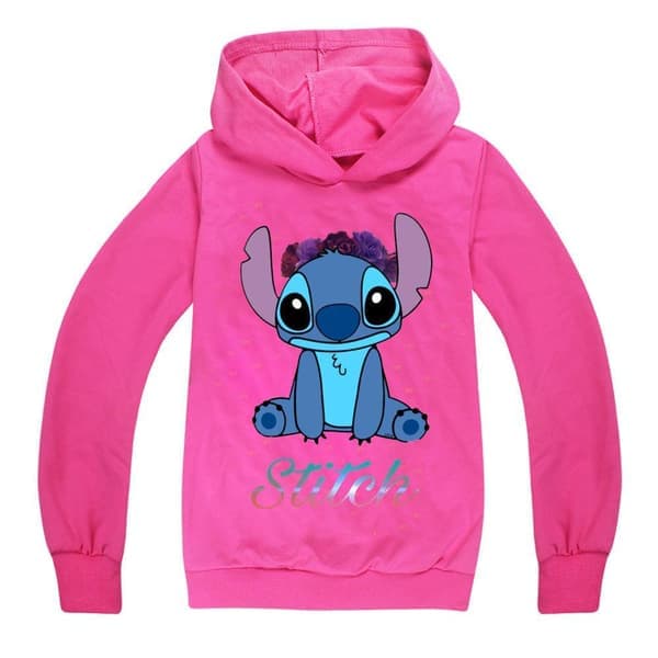 Lilo & Stitch Printet Hættetrøje Grå Kompatibel med Disney[JUN] Grå Grey 110cm