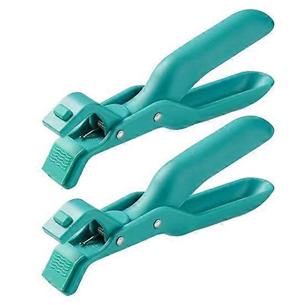 2 stk. Silikone Anti-skoldningsclips Varm Skål Fad Tallerken Griber Multifunktionelt Ergonomisk Håndtag Gryde Pande Holder Klemme Tallerken Løfte Tang Køkkenudstyr green