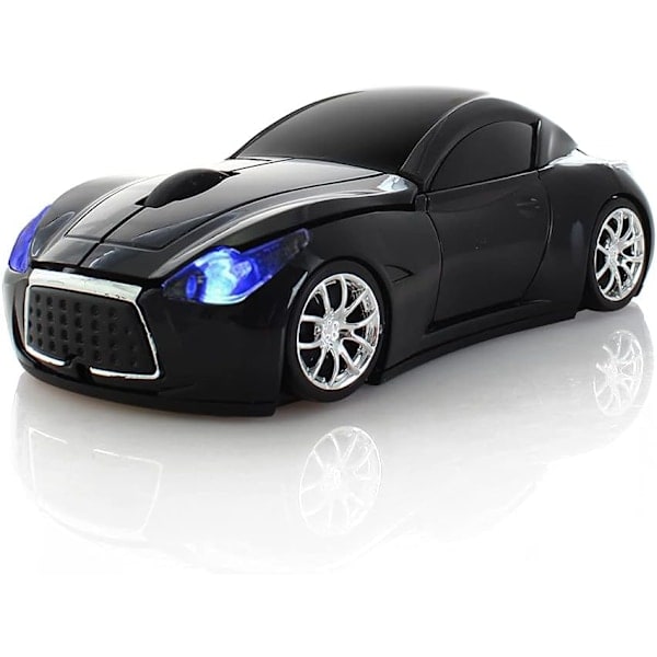 Langaton urheiluautomallihiiri, langaton pöytäkoneen/kannettavan hiiri 2,4 GHz:n optinen hiiri, Windowsille, Linuxille ja Mac OS:lle, musta Black