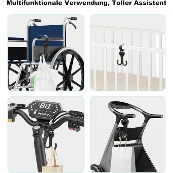 Barnvagnskrokar, hjärtformad kardborrekrok för att hänga väskor, ryggsäckar, plånböcker. Barnvagnstillbehör, universell passform