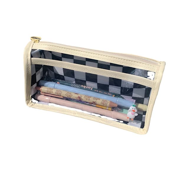 Transparent etui Penalhus Skakbræt Pen Sort onesize Black