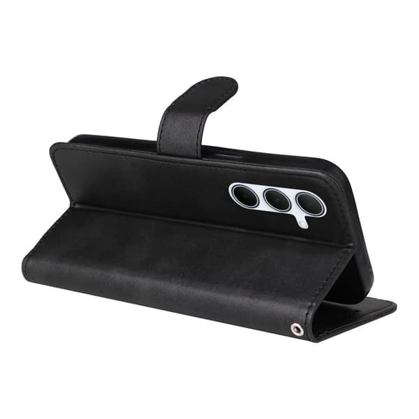 SKALO Samsung A56 5G PU Læder Wallet Case - Flere Farver Sort Black Svart