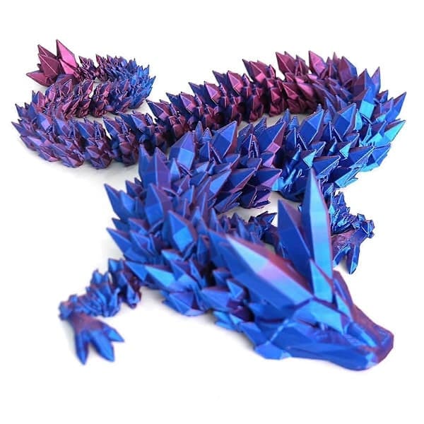 3D-printad Kristalldrake 30cm 3st, 3D-printad Flexibel Ledad Drake, Dekoration