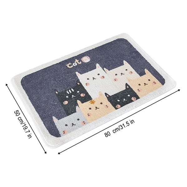 Badmatta Cartoon Flockning Hållbar 19.7x31.5\\\" Katt Hus