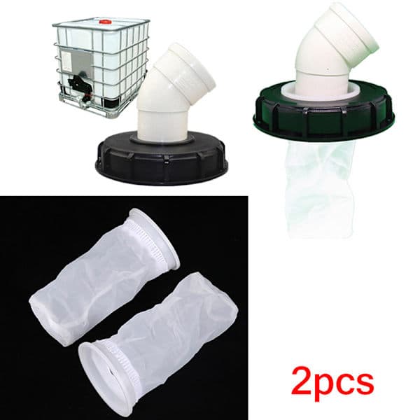 2 stk. IBC Nylonfilter for ventilering av tonnfatdeksel hage Irrag hvit ONE SIZE