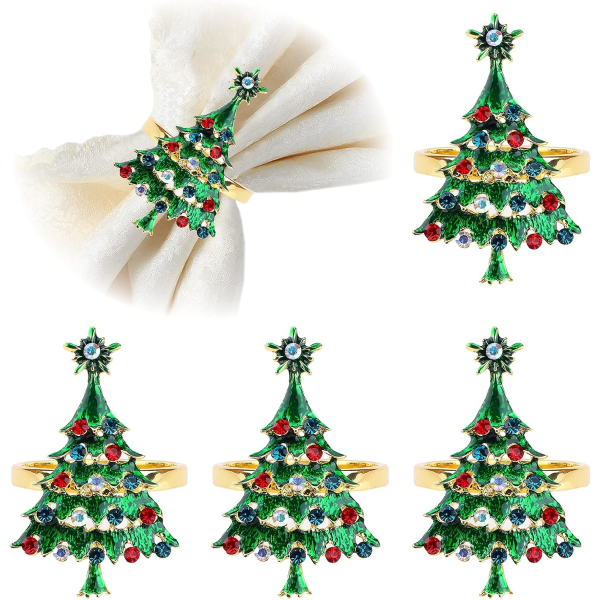 Set of 4 Haomaoa Christmas napkin rings Sunmostar