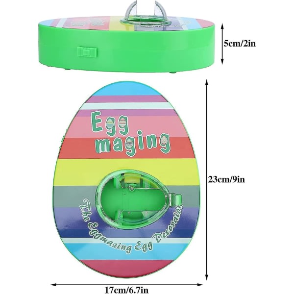 Påskägg Dekorationskit, Elektrisk Påskägg Målningsmaskin med 8 Färgpennor och 3 Ägg DIY Äggmaskin Påskägg Roterande Målare för Vuxna