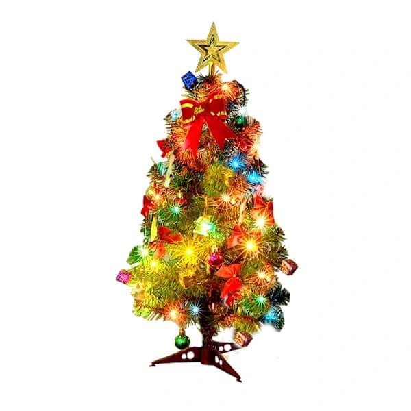 Mini kunstigt juletræ borddekoration med LED-lys BD-Glad