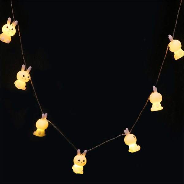 Easter Bunny String Light LED Rabbit Shaped Fairy String Light Battery Powered String Lights (without battery)