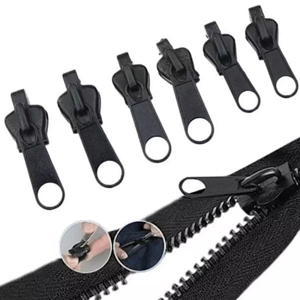 12 st 3 storlekar Universal Snabbfix Dragkedja Reparationssats Ersättning Silver one size Silver