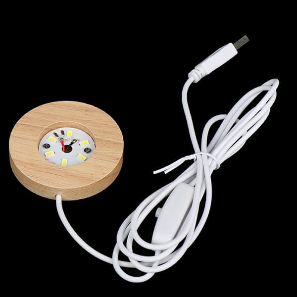 LED Lys Display Base Krystallglass Resin Kunst Ornament Tre varmt lys A2 warm light A2