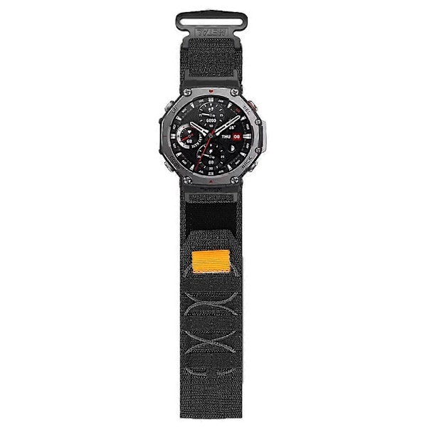Huami Amazfit T-Rex 3:lle Nylon-kellohihna, pikakiinnitys, rannehihna liittimellä - Musta Multicolor Black