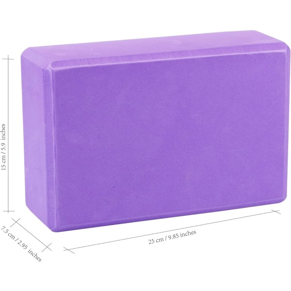 Yogablokker 2 Fitnessblokker - Komfortable Fitness Yogablokker, Sklisikre, Lette, Perfekte for Reise Pilates Praksis Purple 23 x 15 x 7.5 cm